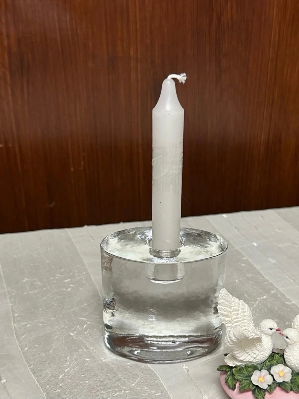 Crate and Barrel Glass Taper Candle Holder